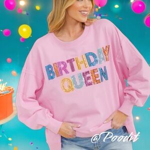 FANTASTIC FAWN Birthday queen oversized French terry pullover S M L